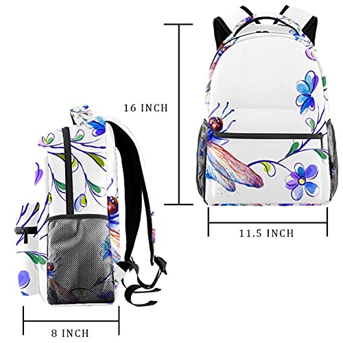 Sac à dos d'école enfants libellule fleurs filles garçons sergé - 2