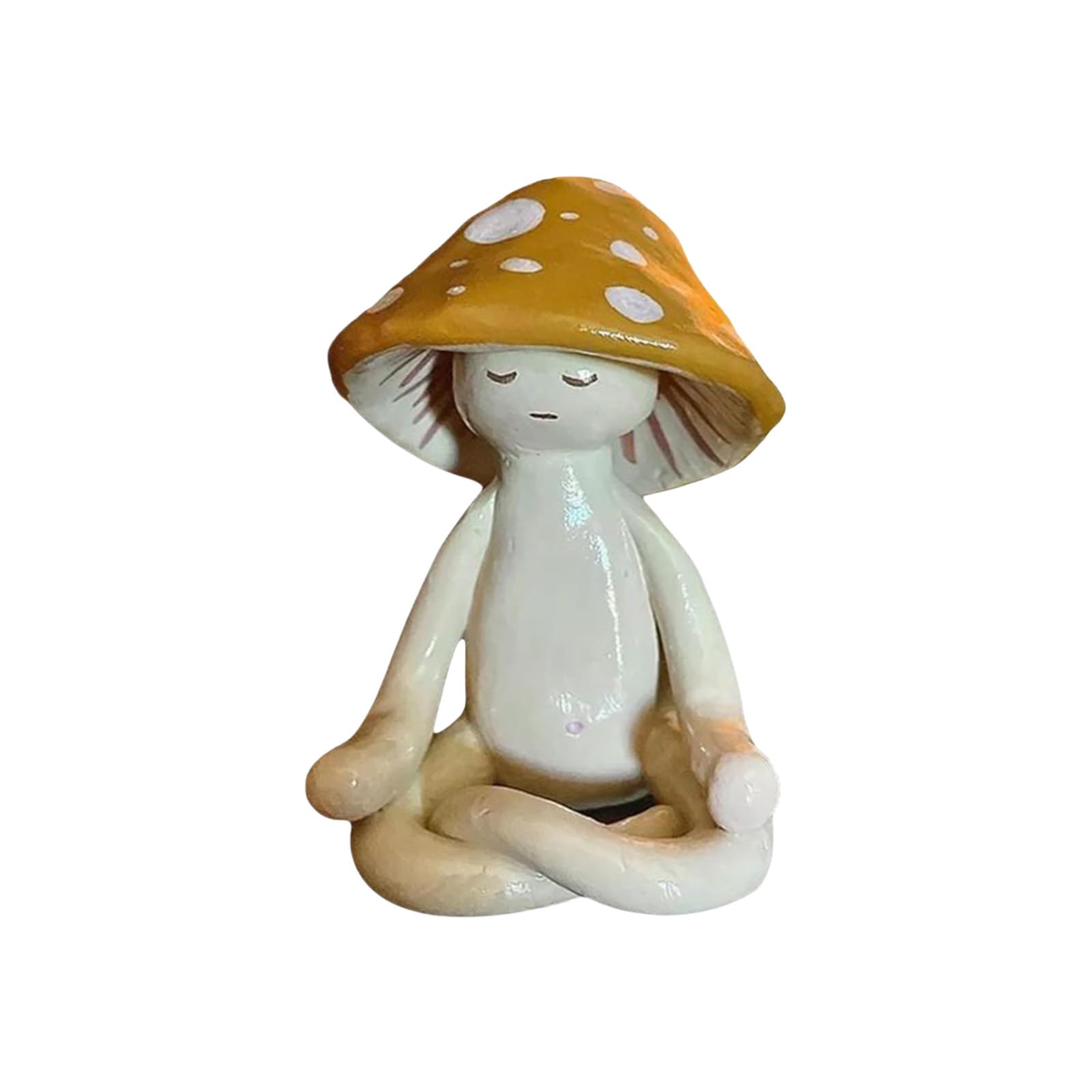 ordinarYone Fairys Garden Miniatures Meditations Mushroom Figurine Garden Statue Decors Fairys Gardens Accessories Table Centrepiece