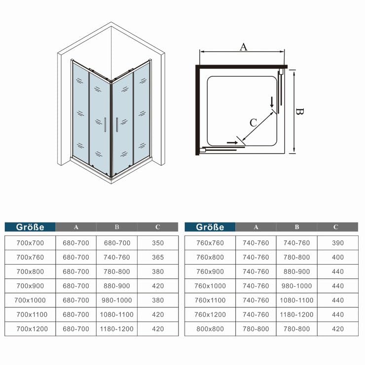 AICA SANITARIOS 100x80cm CABINA DE DUCHA DE ESQUINA CORREDERA NEGRA MATE 6MM CON PERFILERIA NEGRA ALTURA 190CM, ENTRADA ESQUINA