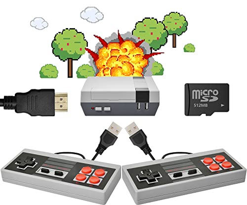 Retro Mini Game Console, with Preloaded 800+ Classic Video Games, HDMI Output, 2 Controllers，Old-School 8-bit System, Gift of Childhood Memories …