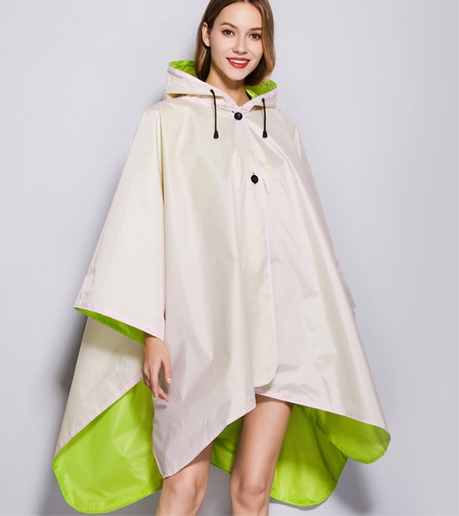 Chubasquero Capa De Doble Cara para Adultos, Hombres, Mujeres, Capa, Impermeable, Chaqueta Suelta, Lluvia Pesada Ponchos De Lluvia Impermeables(E)