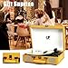 Vintage Record Player with Bluetooth 3-Speed Portable Suitcase Vinyl Record Player with Speakers, USB/SD Card Recording, RCA, AUX-in, Headphone Jack, Retro Turntable Yellow