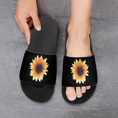 Watercolor Sunflower House Slippers for Women Men Personalized Shower Shoes Sandals Slides 6