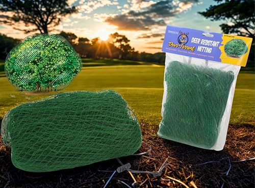Deer-Terrent Deer Fencing – 3 Pack Heavy Duty Bird Netting, Chicken Coop, Fruit Trees, Plants, Plastic Fence, Bird Screen, Outdoor Cover, Garden Protection, Net Material, Plant Barrier, 10'x10'