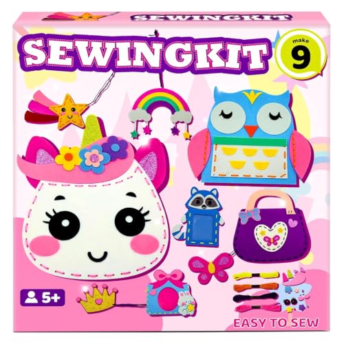 powerful xishan Sewing Kit for Kids Unicorn 9 Thick Easy DIY Projects Sewing Kits Beginners Girls Arts & Crafts for Ages 4-8 Instructions & Felt 4 Year Old Girl Birthday Gifts Enlightenment