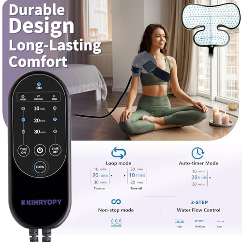 Image of Cold Therapy Machine for Shoulder with Programmable Timer, Portable Ice Machine for Shoulder After Surgery, Lightweight Replacement Recovery System, Cryotherapy Pain Relief w /Compression Pad