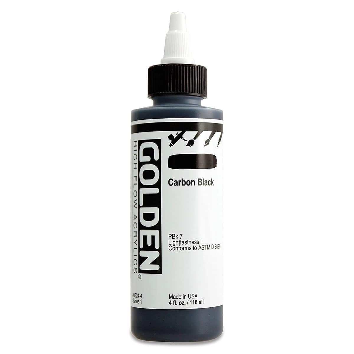 Golden Artist Colors High Flow Acrylic, 4 oz., Carbon Black
