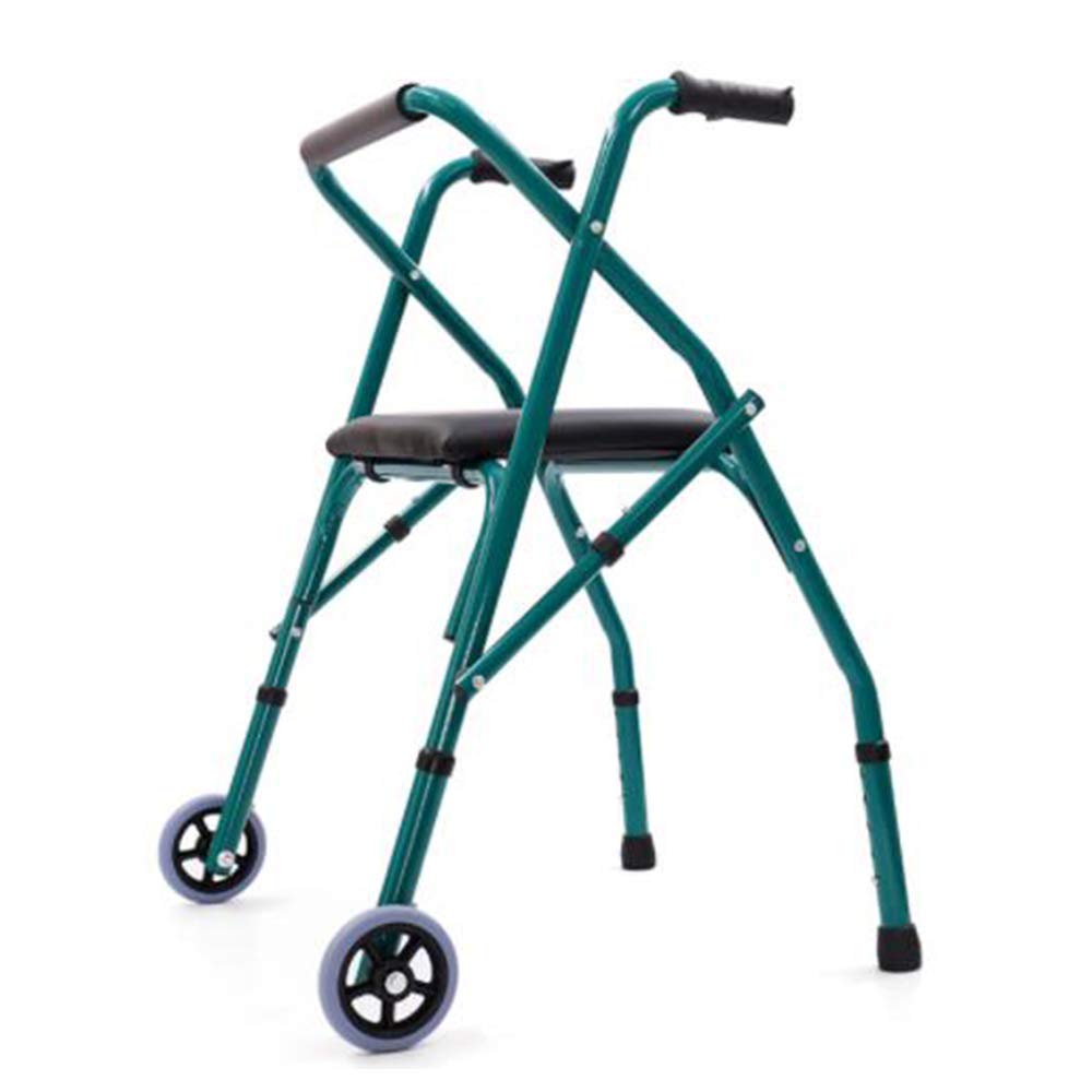 Rollator Pieghevole Rollator Deambulatore Rollator Deambulatore Per Anziani Con Ruote E Sedile, Ausilio Alla Mobilità Pieghevole Leggero, Capacità Di Carico 150 Kg, Altezza Regolabile, Condivisione