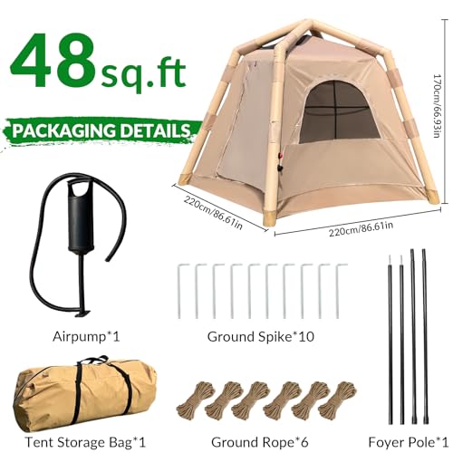 Carpa inflable para camping impermeable para 3 personas miniatura 6