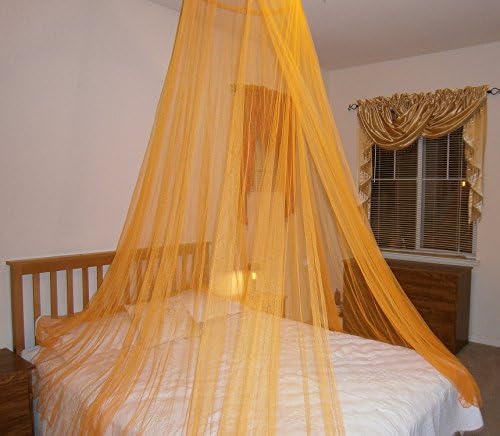 Hoop Bed Canopy Mosquito Net for Crib, Twin, Full, Queen or King Size Bed and Travel Outdoor Events (Orange)