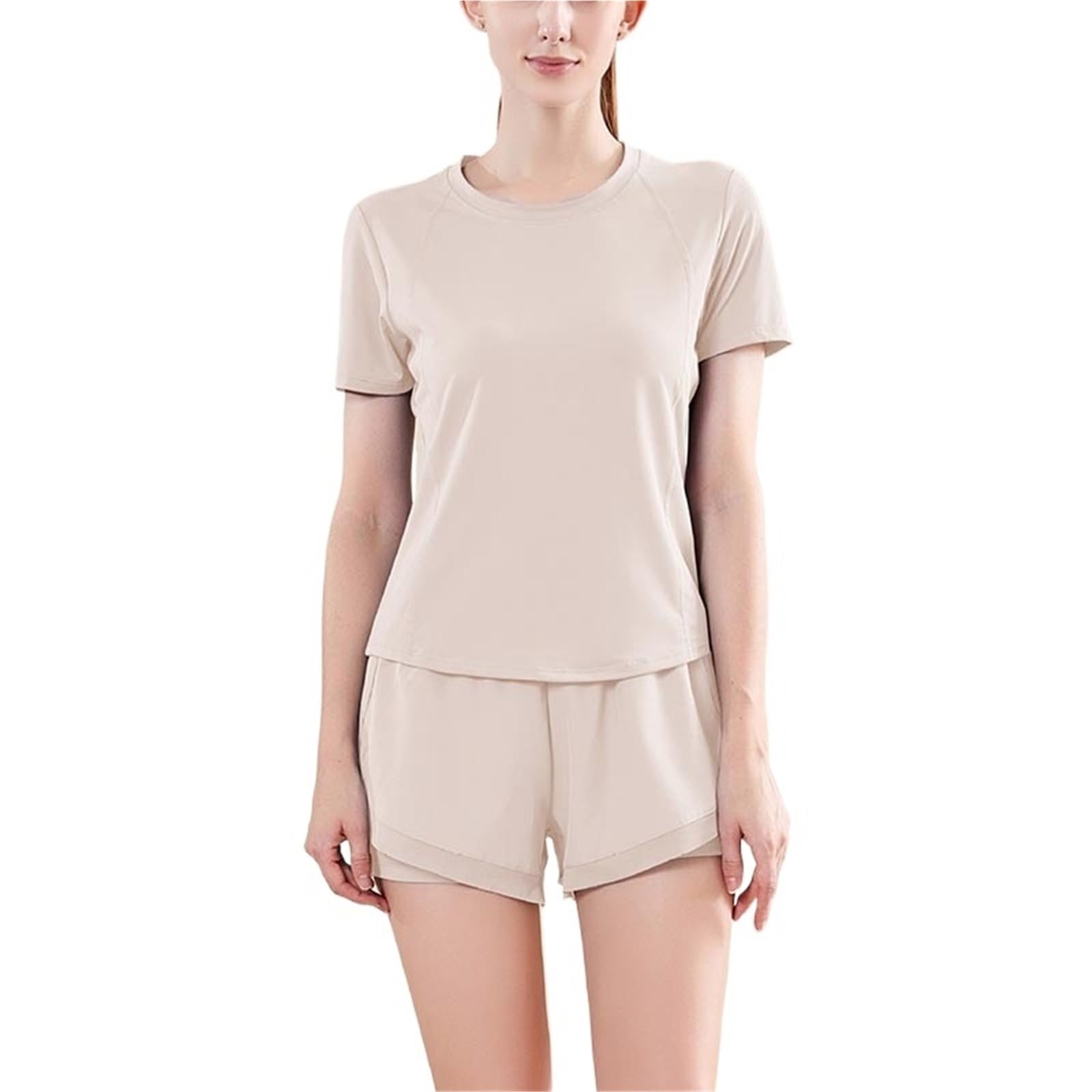 Conjunto Deportivo Mujer Conjunto deportivo, ropa deportiva de entrenamiento, gimnasio, Fitness, Top corto manga larga, Leggings cintura alta, trajes deportivos