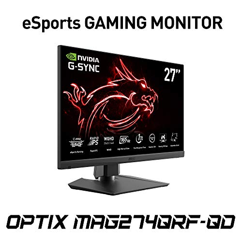 MSI Optix MAG274QRF-QD Gaming Monitor eSports 67 cm (27 inch), WQHD (2560x1440), plat, IPS, 165Hz, GTG-reactietijd… - Afbeelding 5