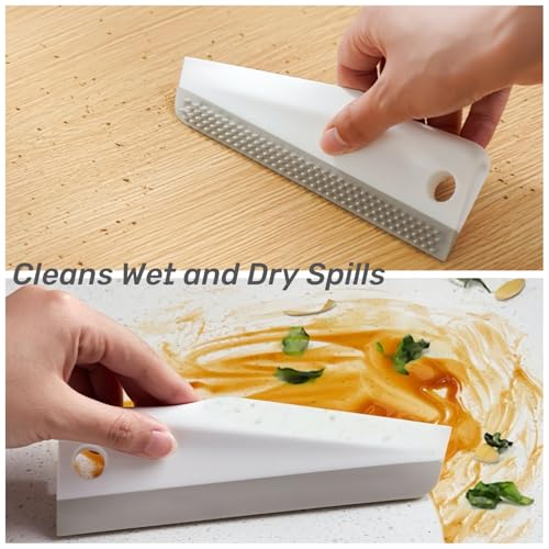 Image of 4 in 1 Small Squeegee, Silicone Squeegees for Kitchen & Bathroom Countertop Cleaner, Household Window Mirror Squeegee, Tile Wall & Car Windshield (1)