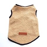 PIXRIY Small Dog Sweater Vest, Winter Cold Weather Warm Pullover Fleece Dog Jacket Sleeveless Puppy Clothes Fleece Coat for Chihuahua Poodle Teddy… (X-Small, Khaki)