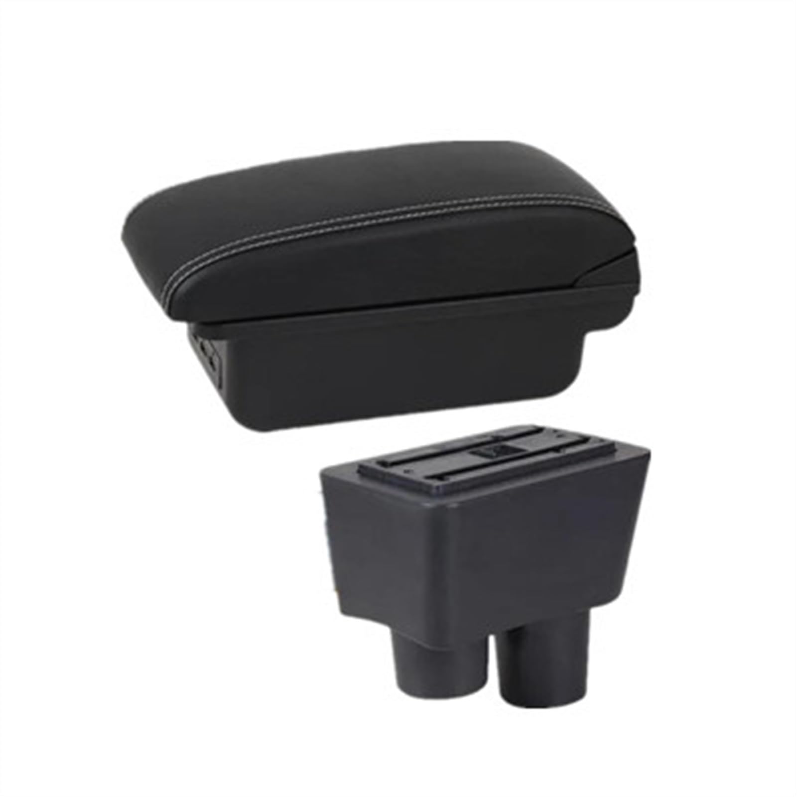 NOHEEU Car Central Armrest Box Storage Accessories Interior Details Retrofit Parts For Almera For Versa(B1 white line 3USB)