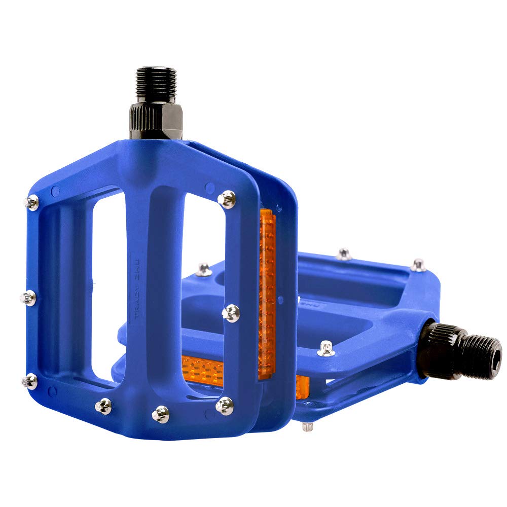 JIASHUNHE Bike Pedals Mountain Pedal For Bicycle MTB Pedals Bike Flat Nylon Fiber Anti-skid Foot Sports Cycling Accessories(Blue)