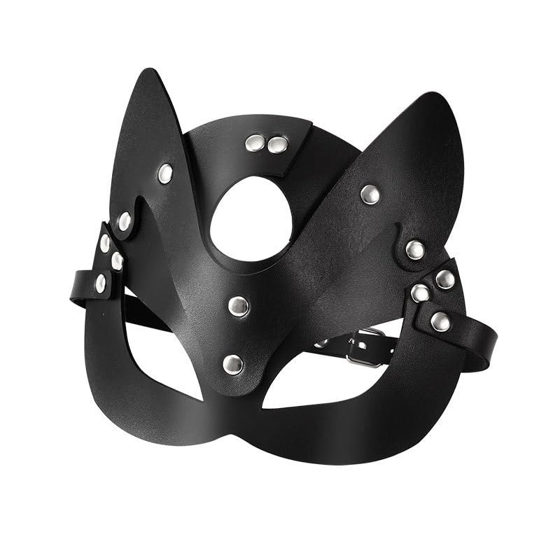 Yoimckay Masque de Visage de Stégosaure Chat Costume Animal Demi-Masque pour Cosplay Halloween Fête Déguisements Accessoire pour Femmes Dames, Masques de Visage de Lapin pour Bal Masqué