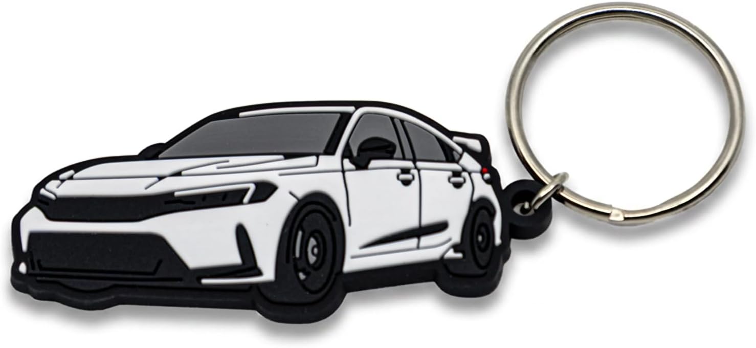 Civic Type R PVC Rubber Keychain – Automotive Enthusiast Gift | Lightweight, Durable Keychain for Keys, Backpacks, Bags & Lanyards
