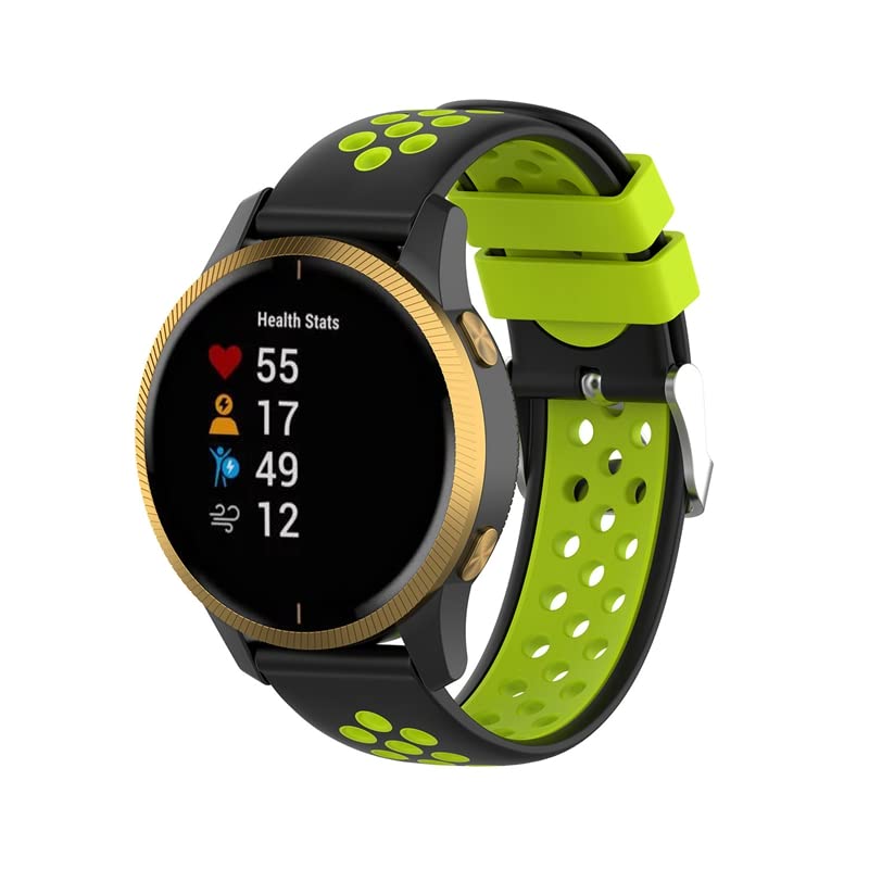 Bracelet en silicone pour Garmin Venu et Vivoactive 4/4S - Noir
