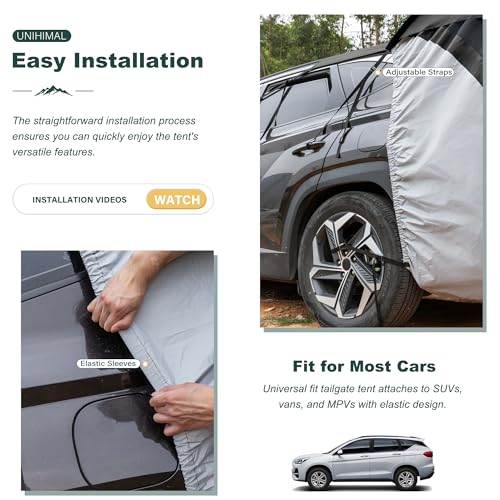 SUV Tent for Camping, Car Tent, Car Awning Tailgate Tent Windproof