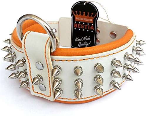 Bestia ''Silver Giant'' Genuine Leather Dog Collar