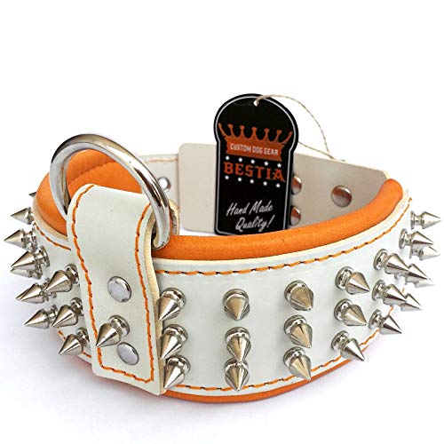 Collier en cuir pour chien qui tire Bestia Silver Giant résistant