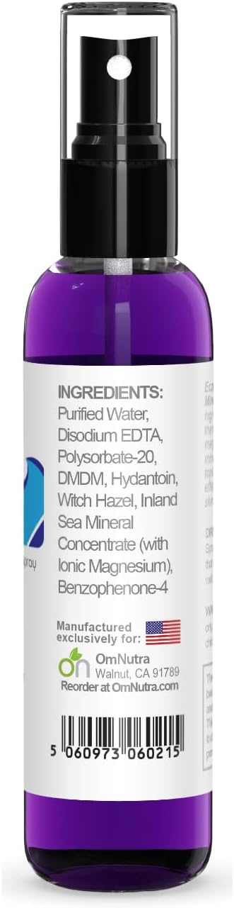 Topical Magnesium Spray for Sleep - 2OZ Eczemarine Ocean Ionic Pure Magnesium Oil Spray for Feet with Inland Sea Minerals Supports Baby Eczema Relief