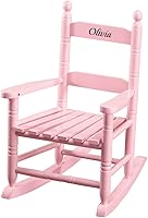 Vista 1 de Miles Kimball Mecedora infantil rosa personalizada de madera - fuente negra