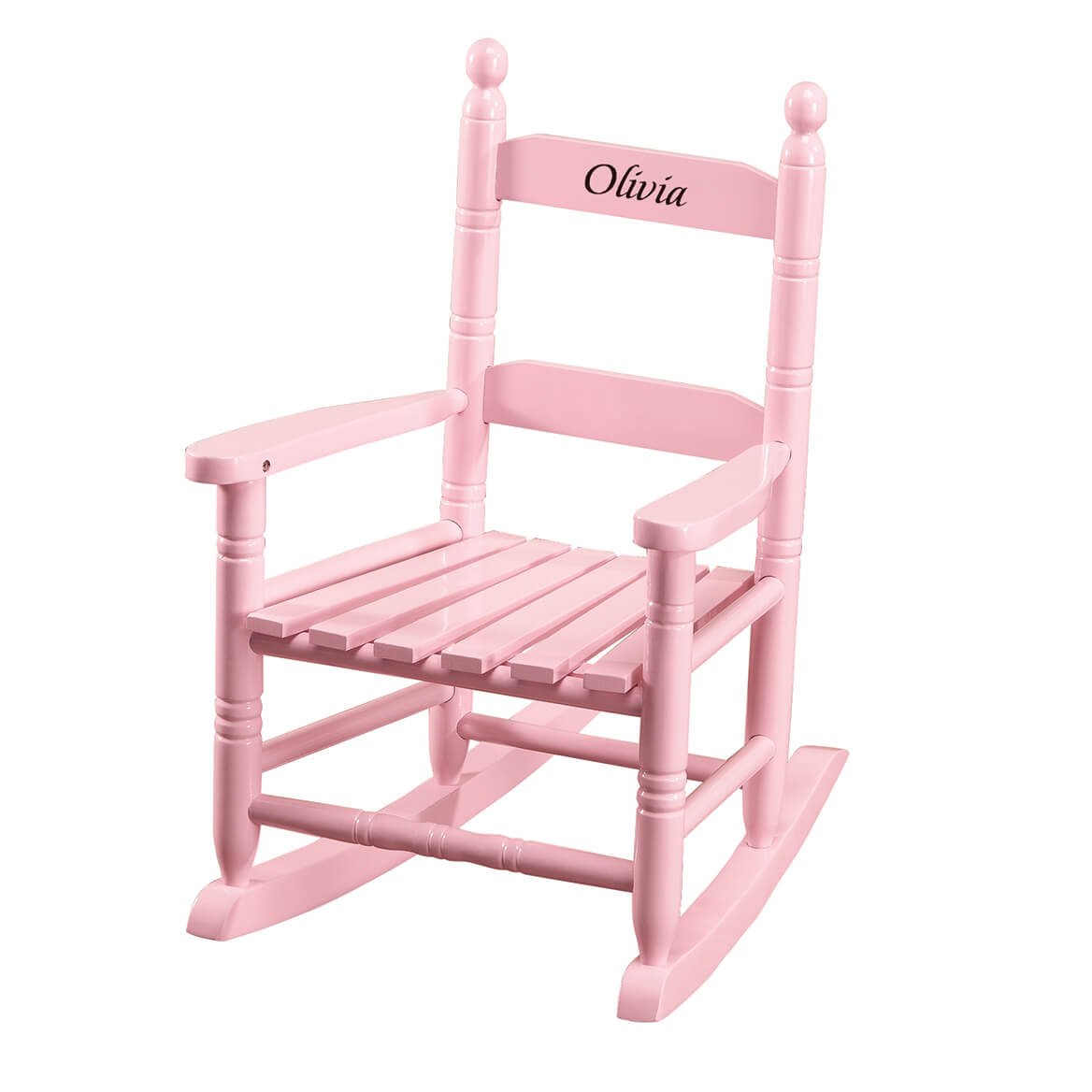 Miles Kimball Custom Pink Children's Rocker - Black Font
