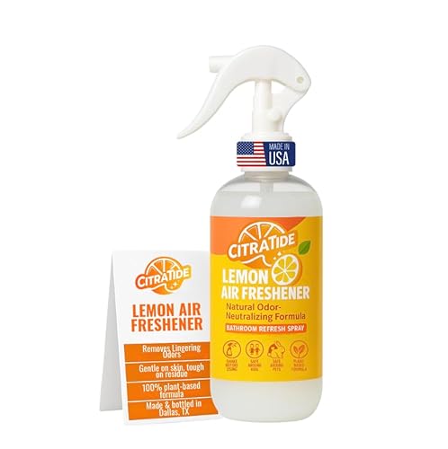 CITRATIDE Lemon Air Freshener Room Spray – Natural Citrus Air & Odor Eliminator for Toilets, Small
