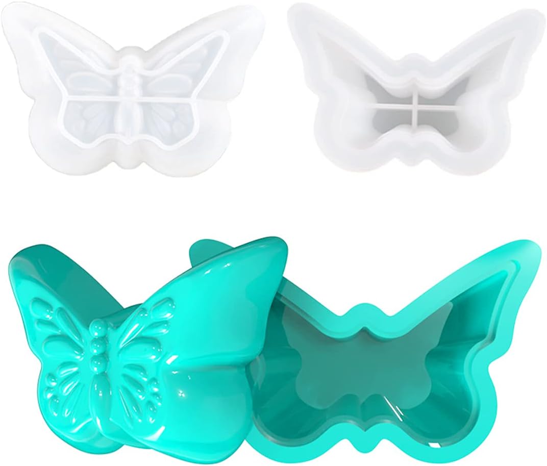 Voyyphixa Box Silicone Mould for Resin Butterfly Silicone Epoxy Mold with Lid