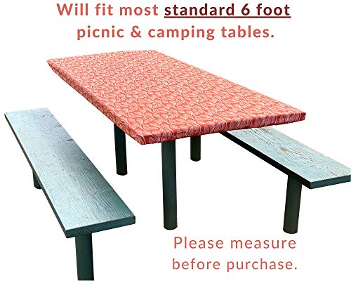 Faramoana Table Covers For 6 Foot Tables (72" X 30") Picnic Table Cover Table Clothes For 6 Foot Rectangle Tables - Fitted Tablecloth Fitted Table Covers For 6 Foot Tables - Autumn Leafy #TOP3