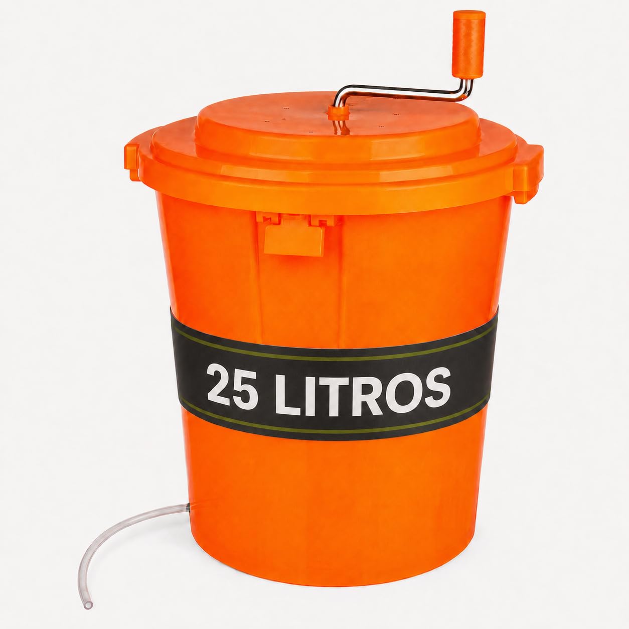Centrífuga para Lechuga 25 litros, plástico Naranja, Ø 44 cm con Eje de transmisión Protegido, función de empaquetado y Manguera de desagüe, gastronomía, restaurantes escurridor de Ensalada