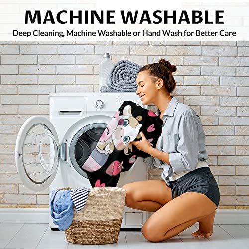 Cow Blanket Gifts - 30"x40" Cute Throw for Women, Girls - Black Soft Fuzzy Blankets for Couch & Office