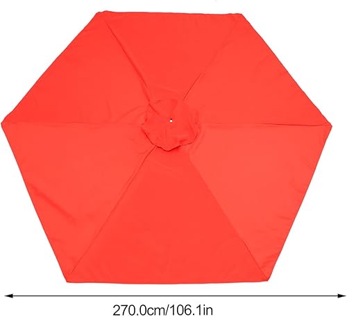 Miniatura 2 de BESPORTBLE Toldo de repuesto para sombrilla de patio de 8.85 pies, toldo fuerte y grueso, 6 varillas de repuesto para sombrilla para exteriores,