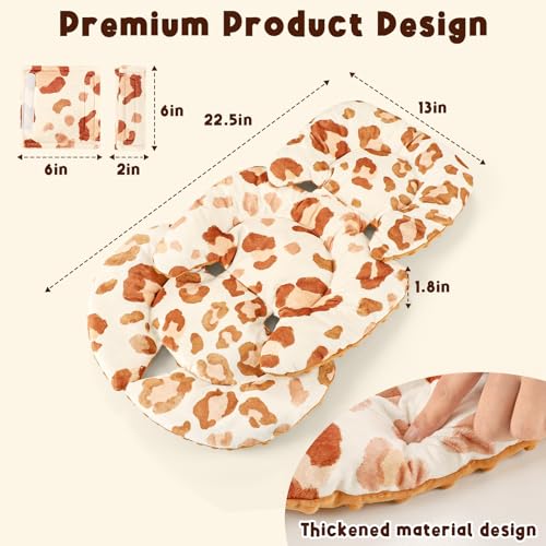 Image of Infant Car Seat Insert Head and Body Support, GFU Reversible Newborn Insert for Carseat With Strap Pads, Soft Stroller Cushion Pillow Insert for Boys and Girls, Fits for Stroller, Swing, Leopard Print