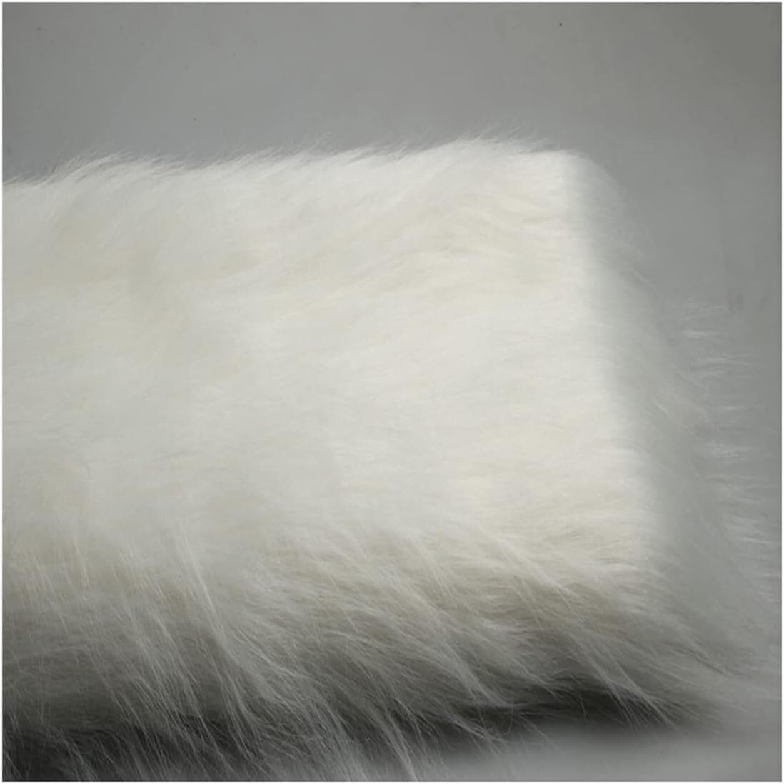 Witte langharige pluche stoffen band - 10 cm x 18 m voor doe-het-zelf