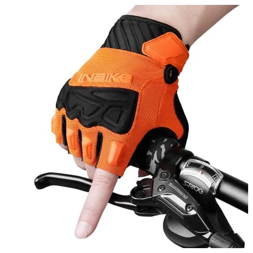 INBIKE Cycling Bike Gloves - Padded Half Finger Bicycle Gloves with Shock-Absorbing, Anti-Slip, Breathable MTB & Road Biking Features for Men & Women