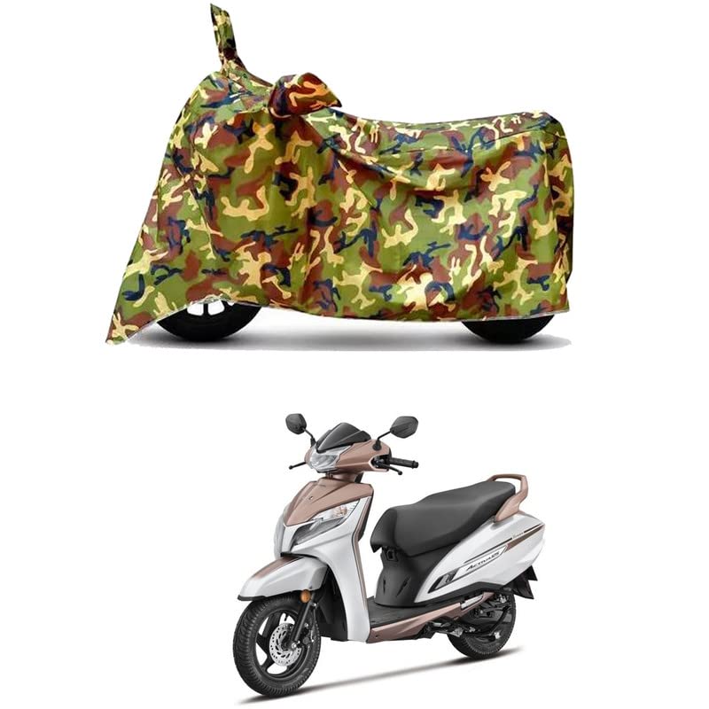 Image of Waterproof 100% PVC Coated Bike Scooty Two Wheeler Body Cover Compatible for Honda Activa Prem 6G /UV-Rays /Heat Protection /Birds Dropping /Scratchproof /Dust Proof [6X6 Jungle Print]