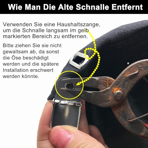 marrhorvk Cap Verschlüsse aus Metall 36-Set, Austauschbare und Verstellbare Kappenschnalle, Hut-Schließen Zubehör mit Werkzeug zum Befestigen (Silber)