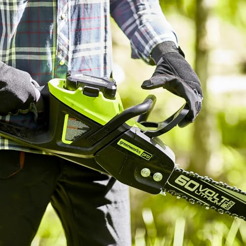 Image of Greenworks 60V 18 inch Brushless Cordless Chainsaw, 4.0Ah Battery and Charger Included