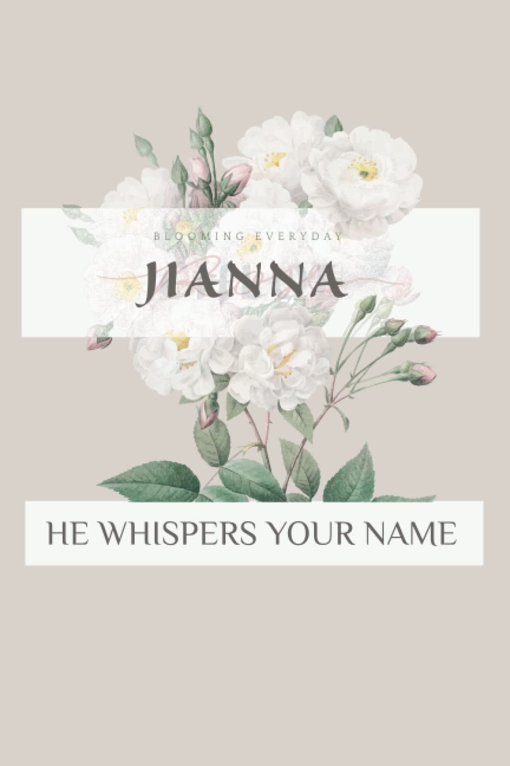 Jianna: Personalized Notebook with Flowers and Custom Name – Floral Cover with Pink Peonies. College Ruled (Narrow Lined) Journal for Women and Girls