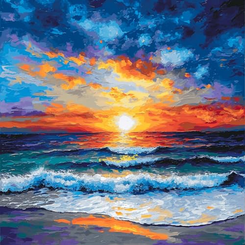 Image of Moohue DIY Counted Stamped Cross Stitch Kits for Adults 14 Count Cross Stitch Patterns Printed Cross Stitch Kits for Adults (Natural Scene)