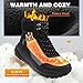Men's Orthopedic Wide Winter Comfortable Snow Boots: Warm Lined Orthotic Arch Support Plantar Fasciitis Orthotic Metatarsal Fashion Sneaker, Outdoor Camping Slip Resistant Ankle Boots Black Size 11.5