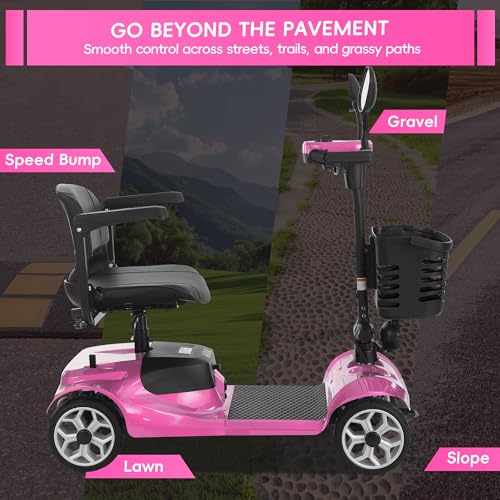 Image of Mobility Scooter for Seniors /Adults, up to 300lbs Capacity, 4 Wheel Heavy Duty Mobility Scooters with 15 Miles 350W 5MPH，Front Basket, Adjustable Seat, LED Headlights