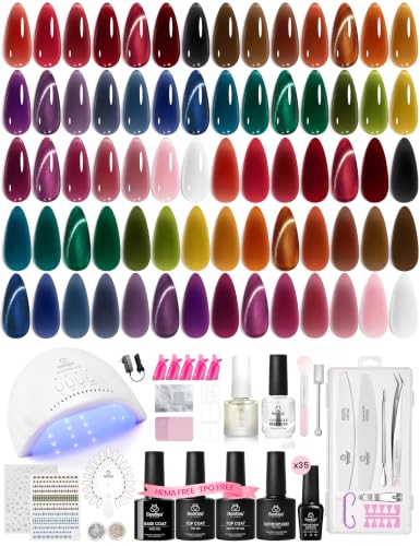 Image of Beetles Gel Nail Polish Kit with U V Light 69PCS 35 Colors Gel Nail Set