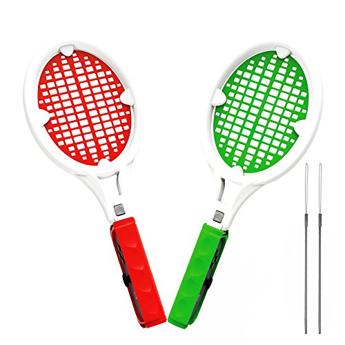 SoundFox Joy Con Tennis Rackets (Set of 2 - Red & Green)