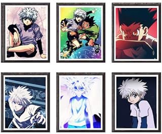 Hunter Japanese Anime Art Prints Poster for Wall Decoration,Set of 6 Pieces,8 x 10 Inches,No Frame