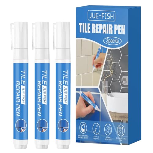 3 Piezas Rotuladores para Juntas de Azulejos,Rotulador Juntas Azulejos,Lápiz Juntas Cocina Baño,Para Restaurar de Reparación Azulejos en Baños y Cocinas,Dormitorio,Oficina