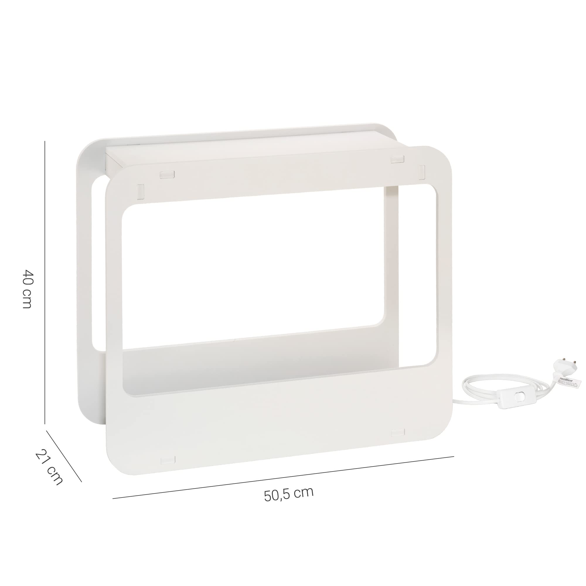 Romberg Homegarden Mini Serre d'intérieur avec éclairage LED Blanc 50,5 x 21 x 40 cm